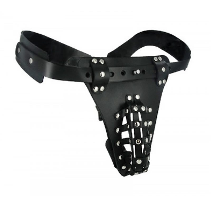 Safety Net Leather Male Chastity Belt